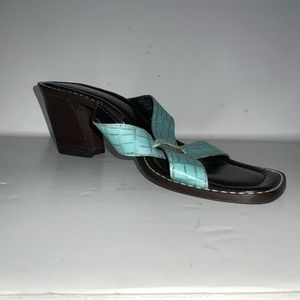 Donald J Pliner Aqua Teal Sandal Slip-On Open Toe Mules